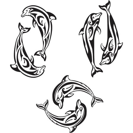 Dolphins coupleのイラスト素材
