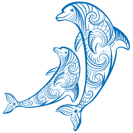 Two dolphinsのイラスト素材