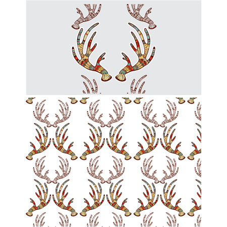 A seamless texture with antlersのイラスト素材