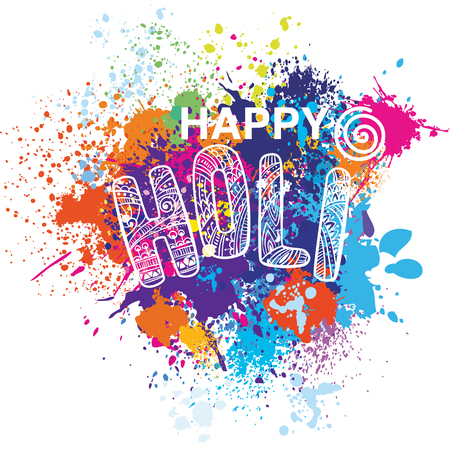 Happy Holi on the colorful backgroundのイラスト素材