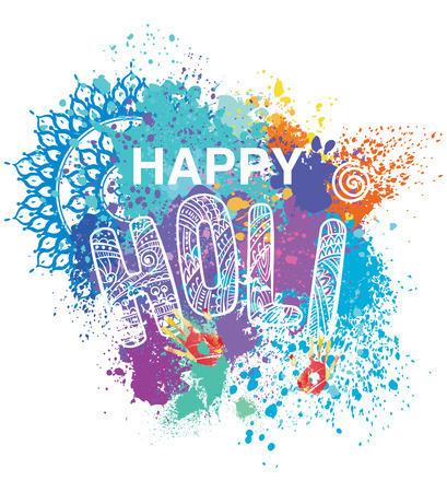 Happy Holi on the colorful backgroundのイラスト素材