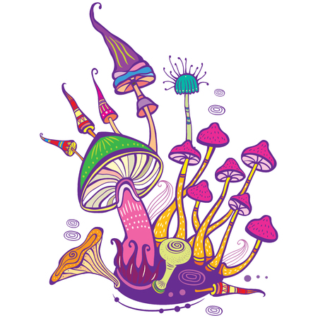 Group of decorative mushroomsのイラスト素材