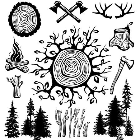 Trendy hipster lumberjack Vector illustration.のイラスト素材