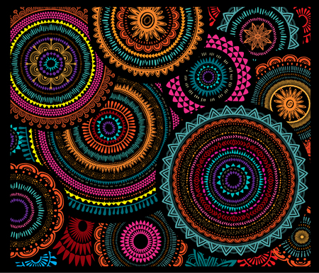 Background from Round Ornament Patterns. Vector templates.の写真素材