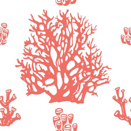 Coral seamless pattern. Living coralのイラスト素材