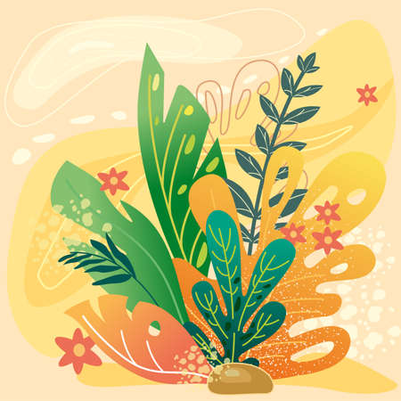 Floral abstract illustrations Modern trendy styleのイラスト素材