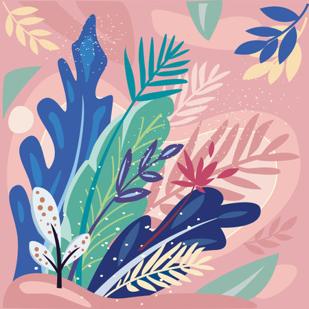 Floral abstract illustrations Modern trendy styleのイラスト素材