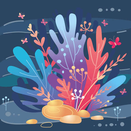 Floral abstract illustrations Modern trendy styleのイラスト素材