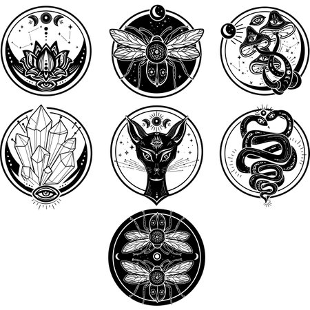 Mystical and Esoteric elements Magicのイラスト素材