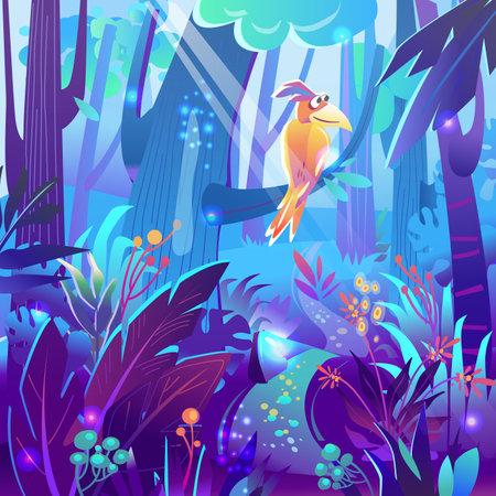 Magical forest Backgroundのイラスト素材