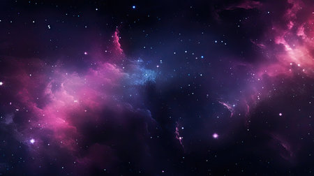 Abstract bright space astronomy background, bright nebula and a cluster of stars, Generative AIの素材
