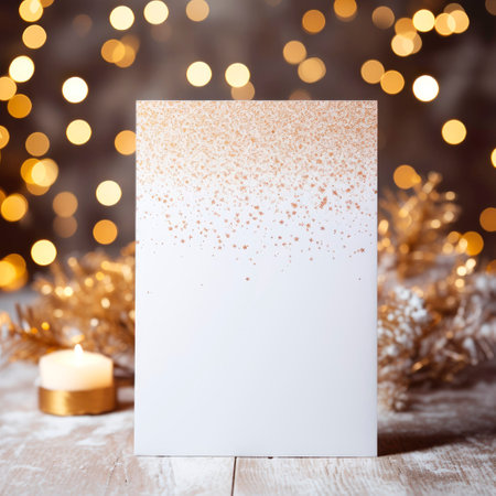 Christmas Mockup for Greeting Card, postcard, invitation, Empty space, Seasons greetings templateの素材