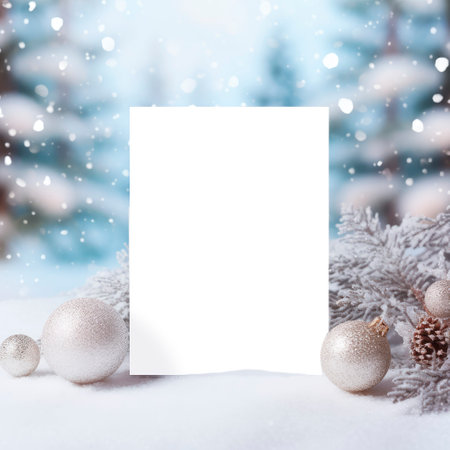 Christmas Mockup for Greeting Card, postcard, invitation, Empty space, Seasons greetings templateの素材