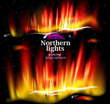 Northern lights, Glowing vector elementsのイラスト素材