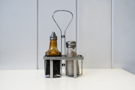 Seasoning set soy sauce and peppersの写真素材