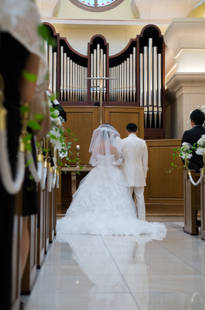 bride and groom in wedding ceremonyのeditorial素材