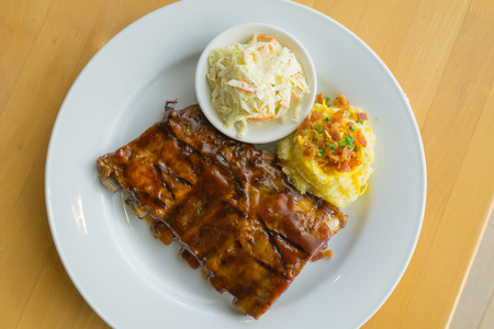 Barbecued Pork Baby Back Ribsの写真素材