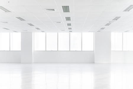 White open space office interior can be used as background