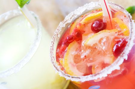 cold fresh lemonade drink with mint close upの写真素材