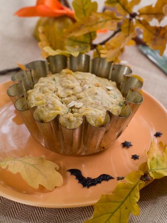 Homemade fresh-baked vegetable pie. の写真素材
