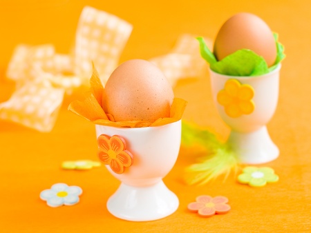 egg in eggcup decorated for eastern