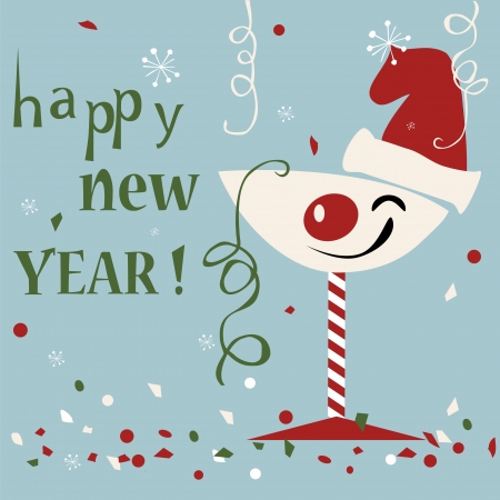 Greetings card with happy new year, vector, EPS10 のイラスト素材