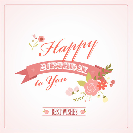 Greeting Birthday's day card, illustrationのイラスト素材