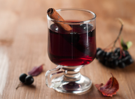 Glass of mulled wine, selective focusの写真素材
