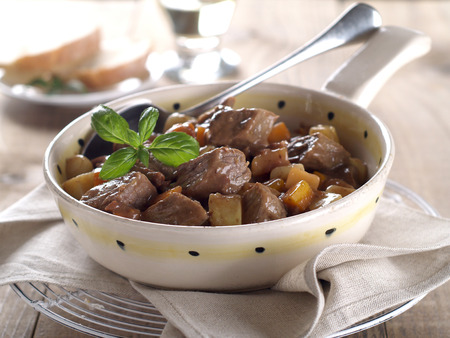 Beef and vegetables goulash (or ragout), selective focusの写真素材
