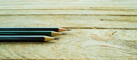 Pencils on the tableの写真素材
