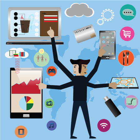 Information center in future,vectorのイラスト素材