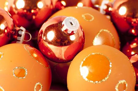 close up of christmas ballsの写真素材