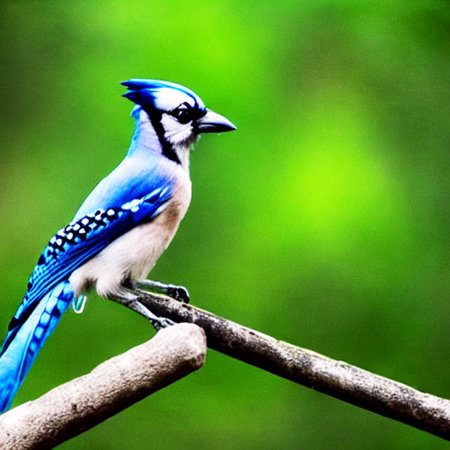 Blue Jay (Cyanocitta cristata) on a branchの素材