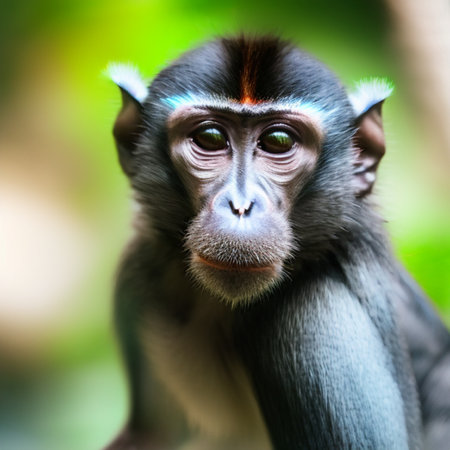 Portrait of a little monkey in the rainforest, Thailand.の素材