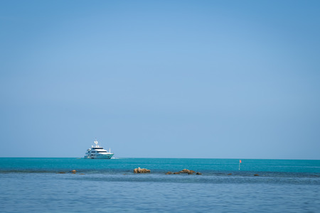 Picture of a beautiful yacht in the seaの写真素材