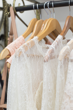 Picture of the clothes in the retail storeの写真素材