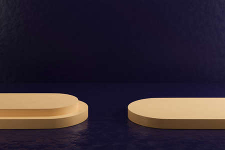 Minimal background, mock up with podium for product display,abstract white geometry shape, template premiumの写真素材