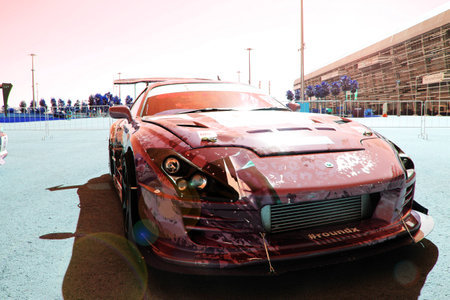 Aggression before the startの写真素材