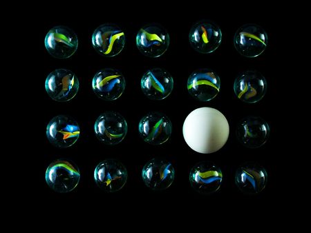 square from glass balls with different one