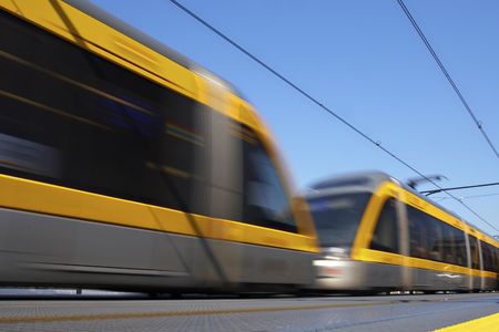 speedy train in blurriness of motion