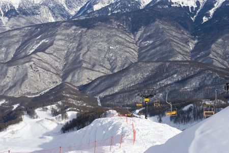 high mountains. Red Field, Sochi, Russia.の写真素材