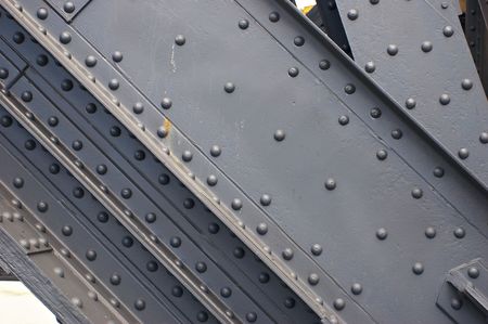 closeup of metal construction with rivetsの写真素材
