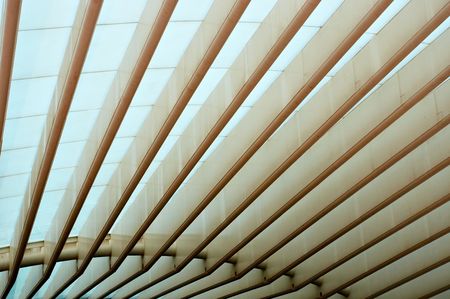 glass ceiling of modern industrial buildingの写真素材