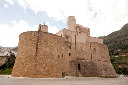 old medieval fortress of Castellammare del Golfo town, Sicily, Italyのeditorial素材