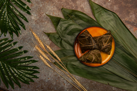 Chinese traditional festivals of Dragon Boat Festival and zongziの写真素材