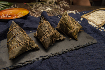 Chinese traditional festivals of Dragon Boat Festival and zongziの写真素材