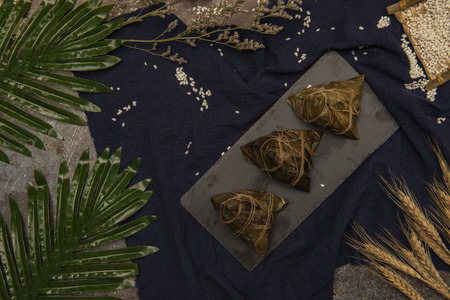 Chinese traditional festivals of Dragon Boat Festival and zongziの写真素材