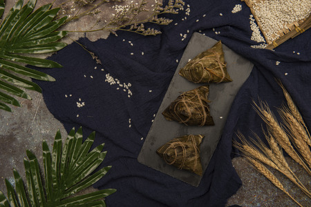 Chinese traditional festivals of Dragon Boat Festival and zongziの写真素材