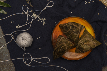 Chinese traditional festivals of Dragon Boat Festival and zongziの写真素材