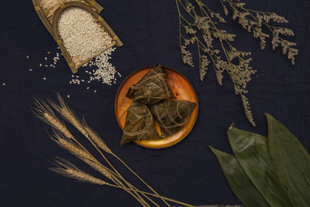 Chinese traditional festivals of Dragon Boat Festival and zongziの写真素材